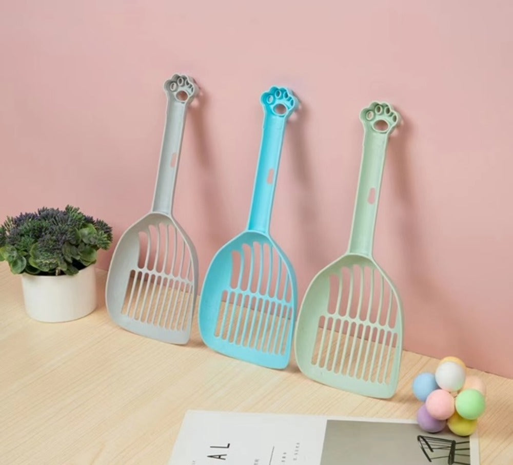 Happy Puss Cat Litter Scoop – Durable Plastic Poop Shovel with Long Handle