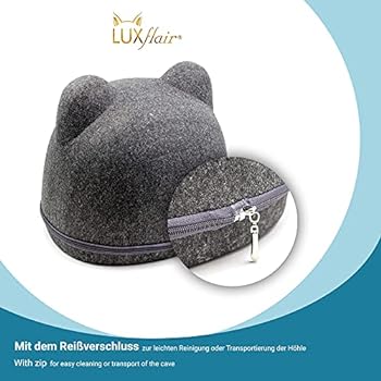 Happy Puss Cat Cave House – Enclosed Felt Bed for Cats & Small Dogs | Easy to Clean | Free Delivery