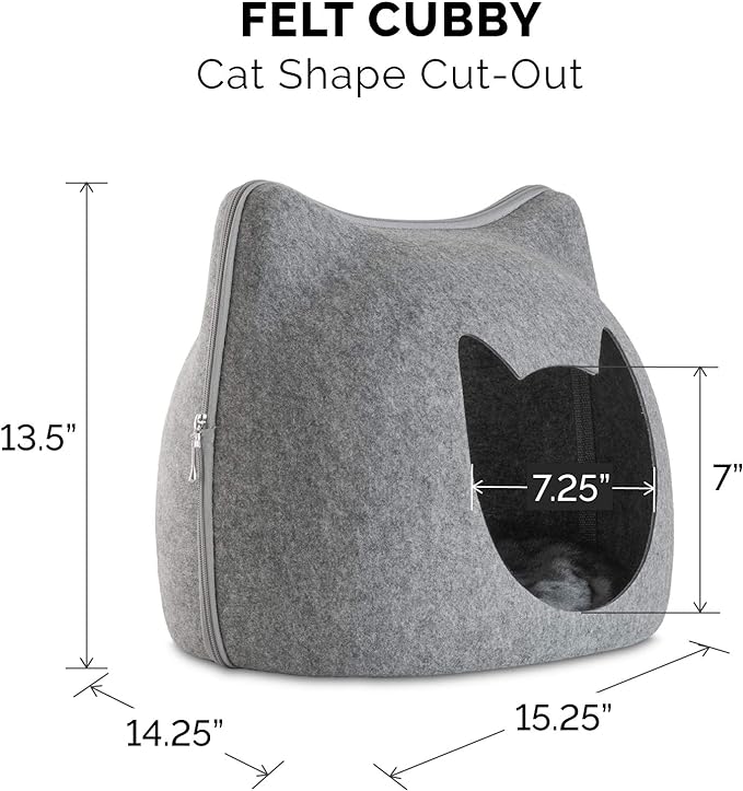 Happy Puss Cat Cave House – Enclosed Felt Bed for Cats & Small Dogs | Easy to Clean | Free Delivery