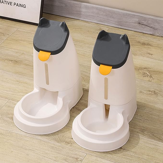 Happy Puss 2-in-1 Pet Feeder & Water Dispenser – Gravity Feeding System