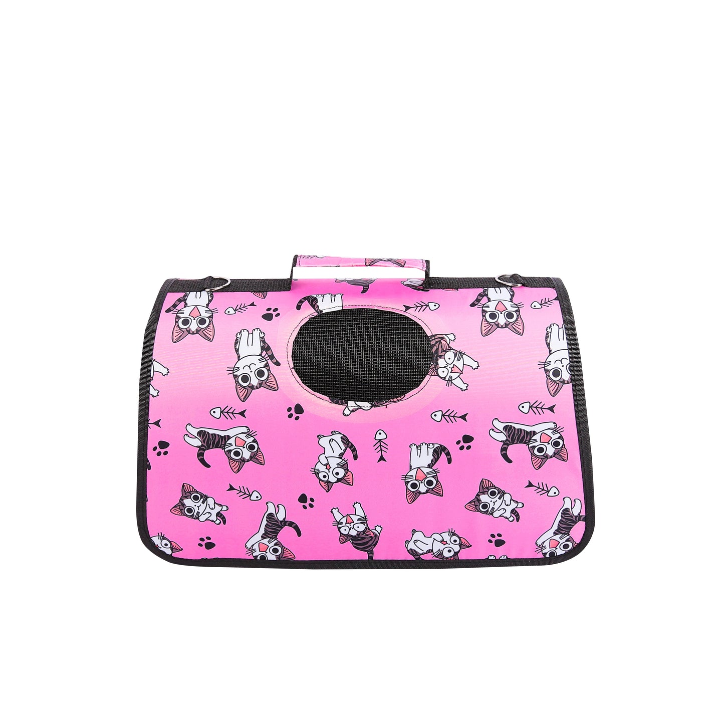 Happy Puss Outdoor Pet Carrier Bag – Breathable & Foldable Travel Handbag for Cats and Dogs