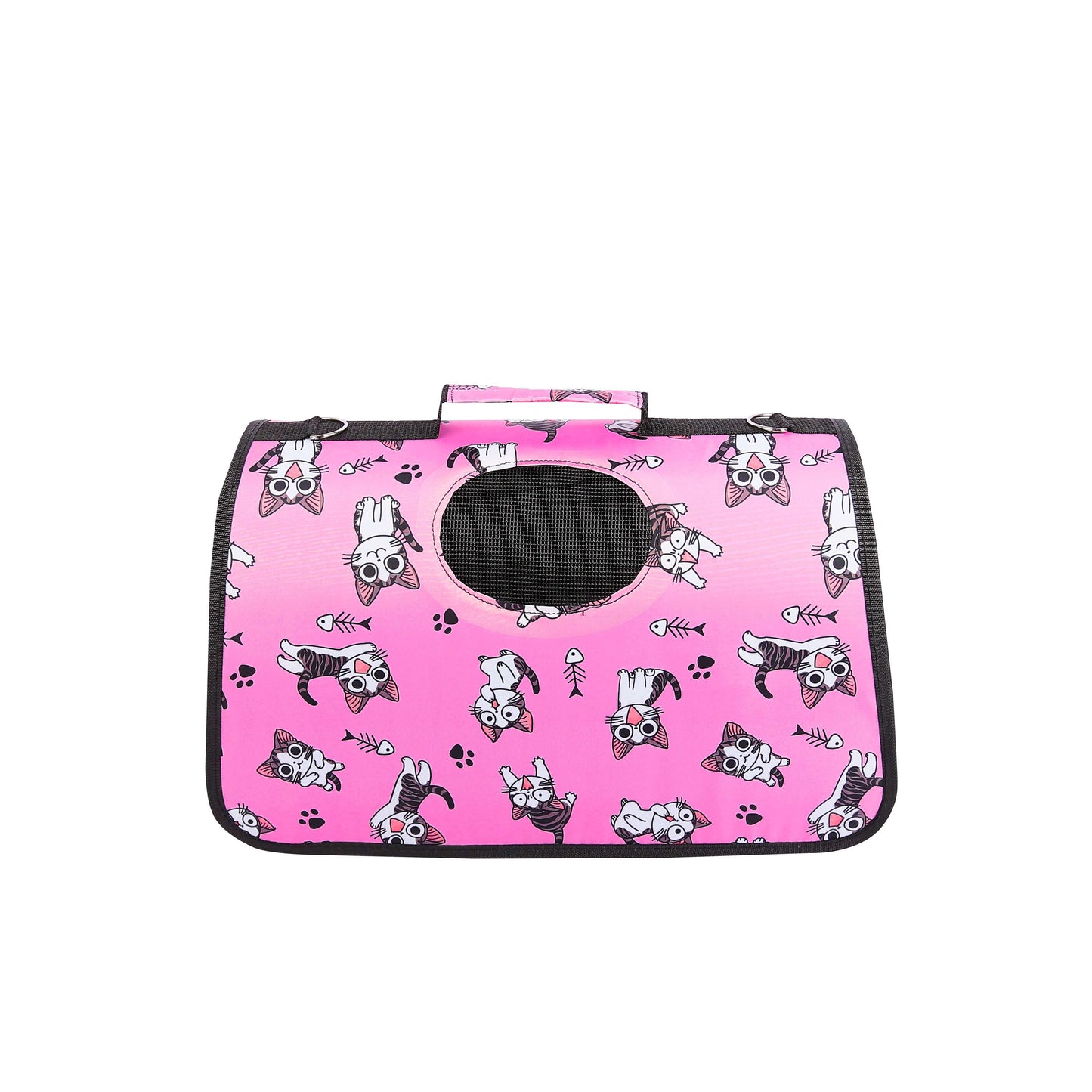 Happy Puss Outdoor Pet Carrier Bag – Breathable & Foldable Travel Handbag for Cats and Dogs