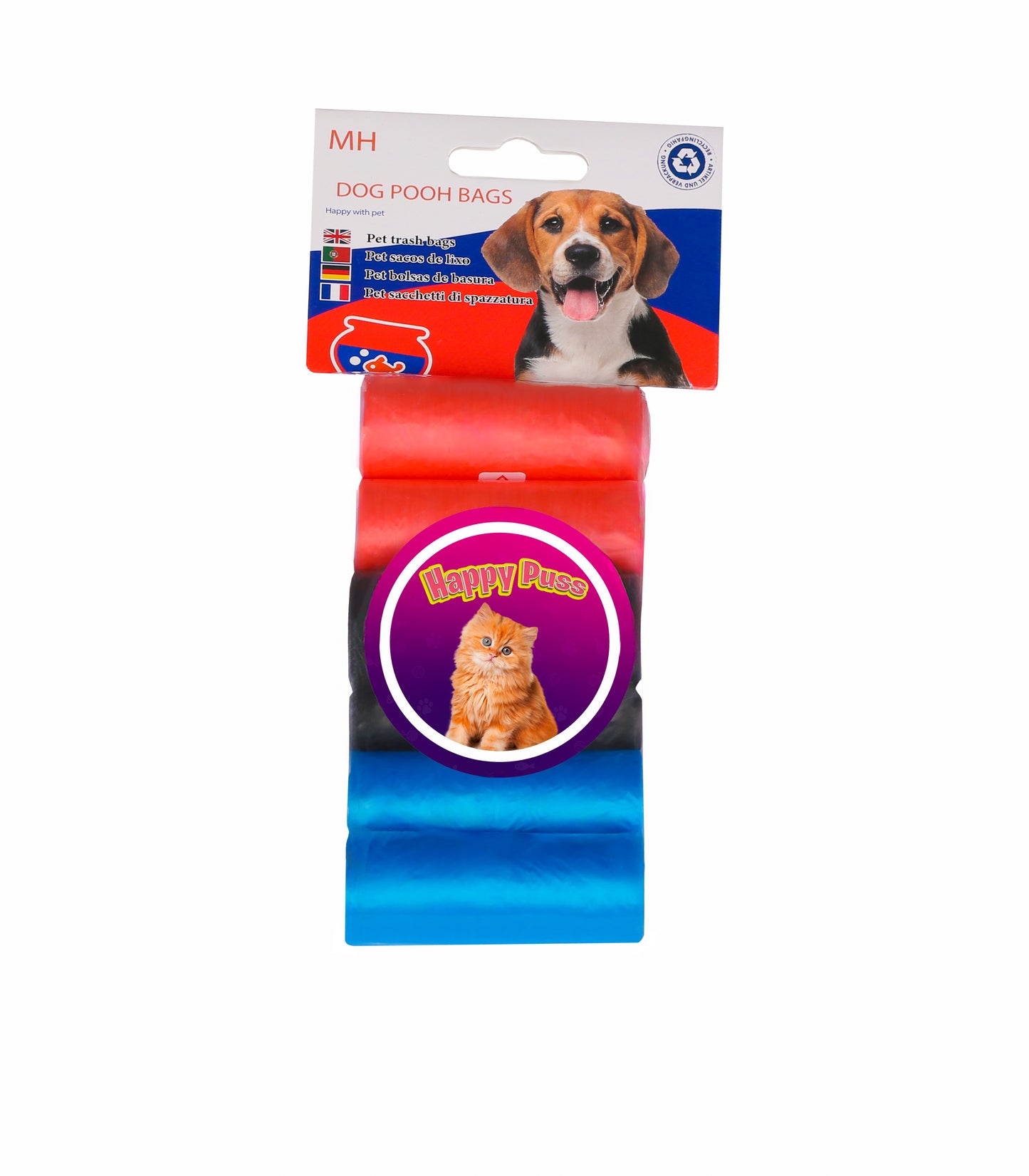 Happy Puss Pet Waste Bags – 6 Rolls for Cat Litter & Dog Poop | Leak-Proof & Biodegradable