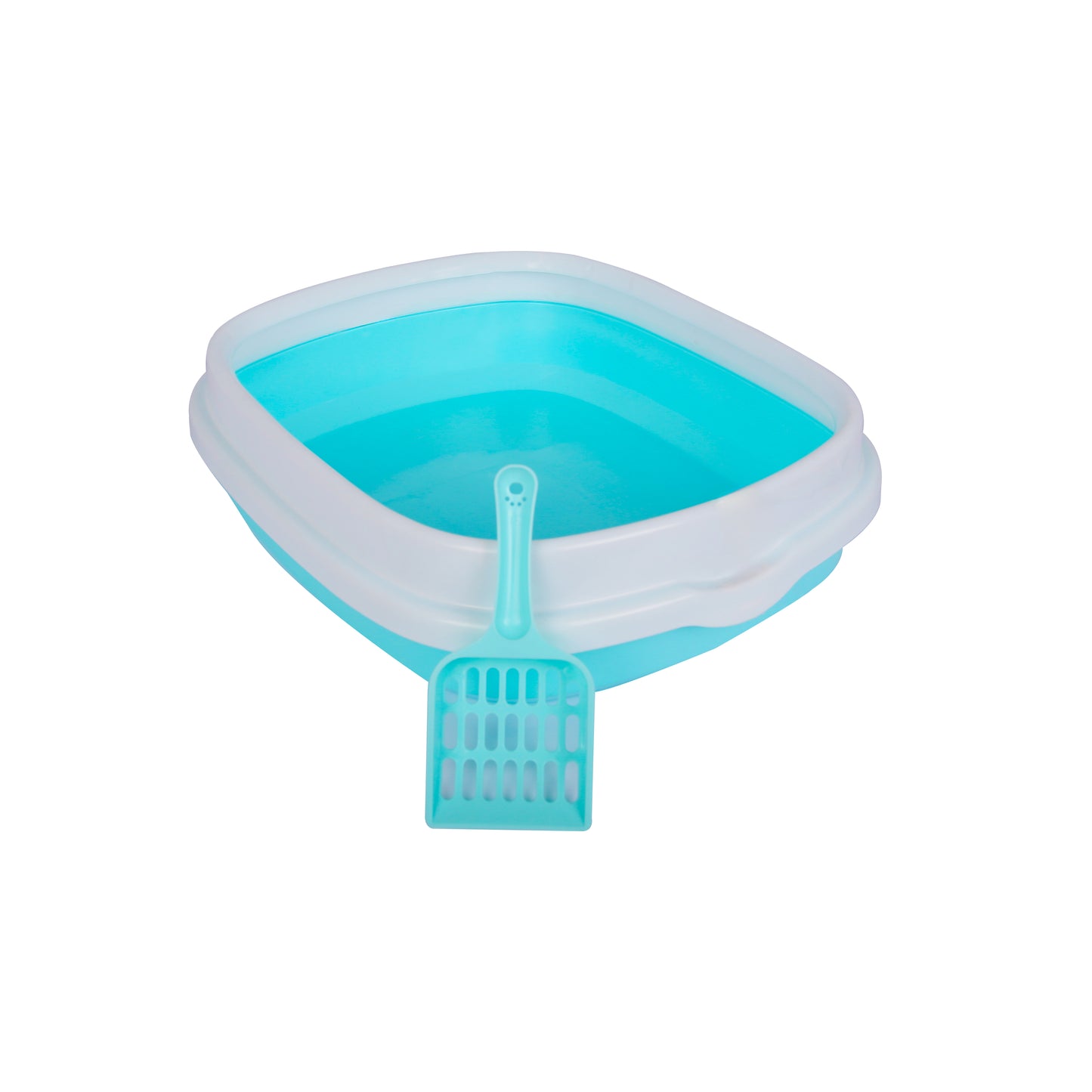 Happy Puss Open Cat Litter Box – High Sides + Scoop