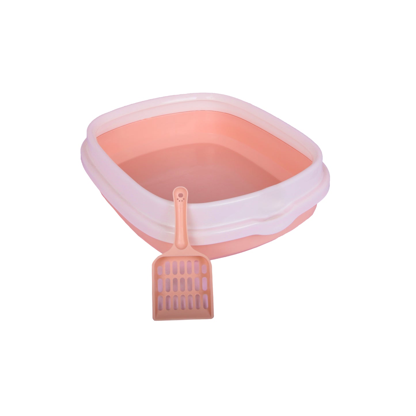 Happy Puss Open Cat Litter Box – High Sides + Scoop