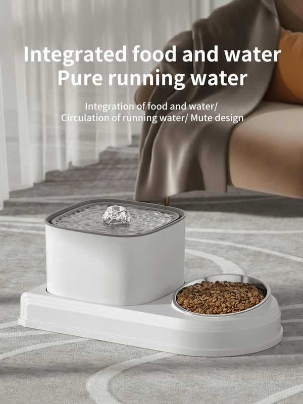 Happy Puss Automatic 2-in-1 Pet Water Fountain & Feeder – 3L Capacity | Free Delivery