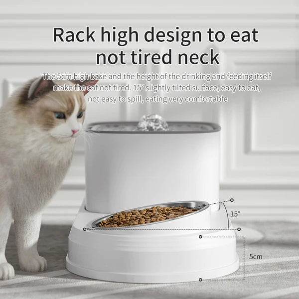 Happy Puss Automatic 2-in-1 Pet Water Fountain & Feeder – 3L Capacity | Free Delivery