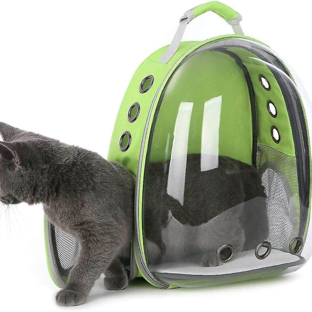 Happy Puss Transparent Pet Carrier Backpack – Space Capsule for Cats and Small Dogs