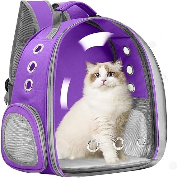 Happy Puss Transparent Pet Carrier Backpack – Space Capsule for Cats and Small Dogs