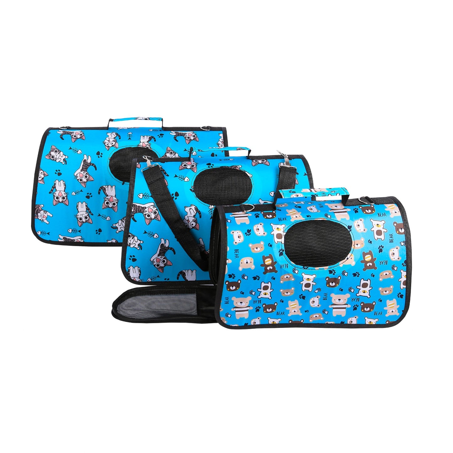 Happy Puss Outdoor Pet Carrier Bag – Breathable & Foldable Travel Handbag for Cats and Dogs