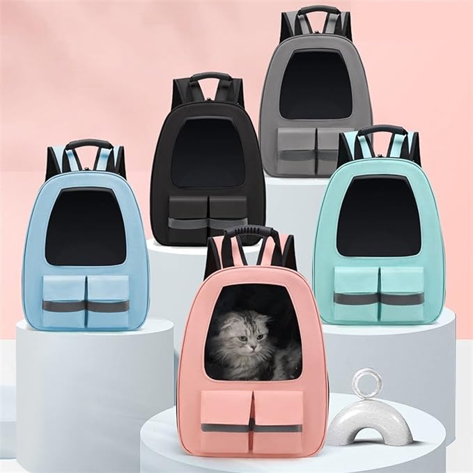 Happy Puss Pet Carrier Backpack – Breathable Travel Bag for Cats & Dogs – Adjustable & Comfortable