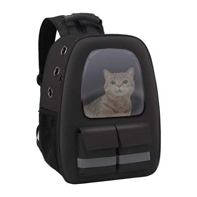 Happy Puss Pet Carrier Backpack – Breathable Travel Bag for Cats & Dogs – Adjustable & Comfortable