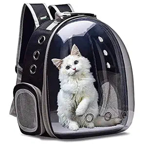 Happy Puss Transparent Pet Carrier Backpack – Space Capsule for Cats and Small Dogs