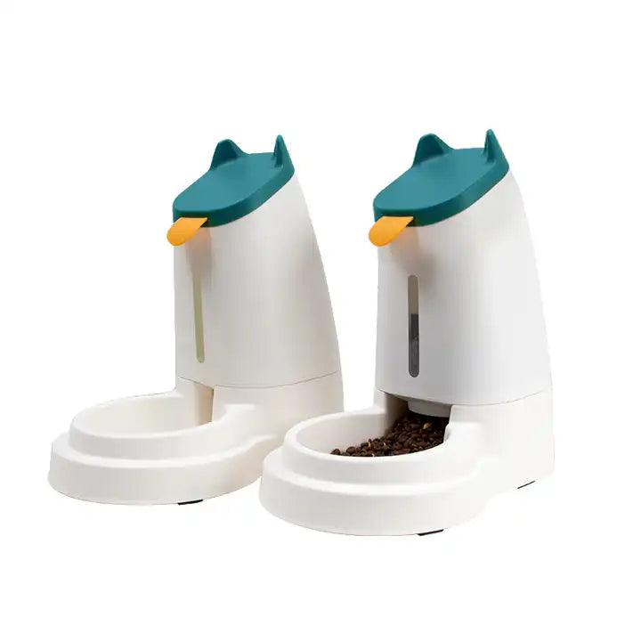 Happy Puss 2-in-1 Pet Feeder & Water Dispenser – Gravity Feeding System