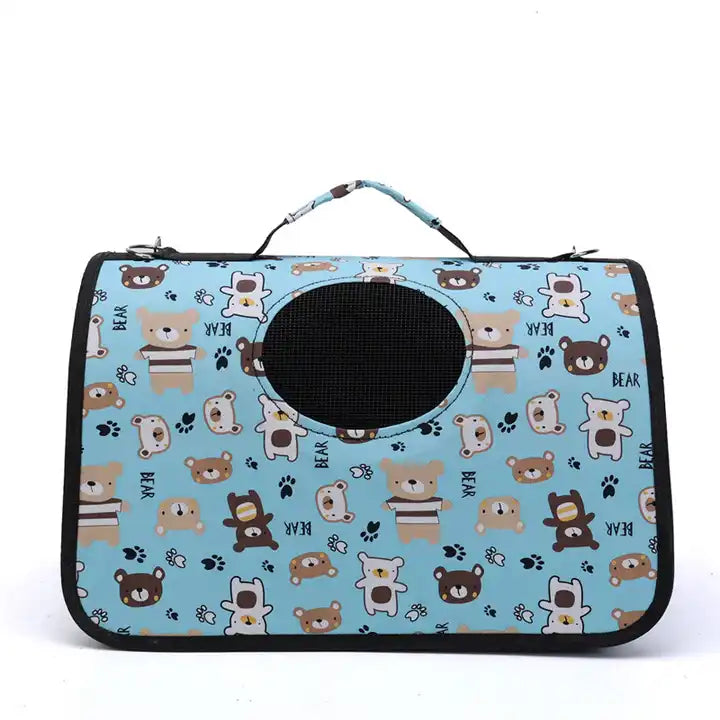 Happy Puss Outdoor Pet Carrier Bag – Breathable & Foldable Travel Handbag for Cats and Dogs