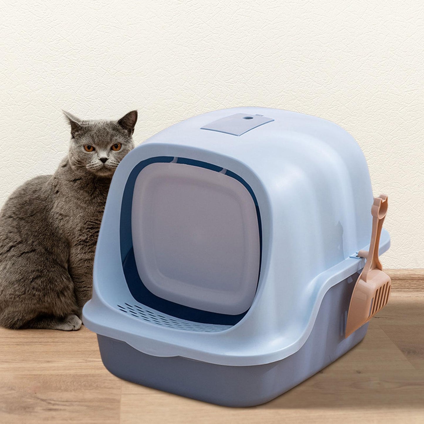 Happy Puss Enclosed Cat Litter Box with Scoop – Odor Control | Free Delivery