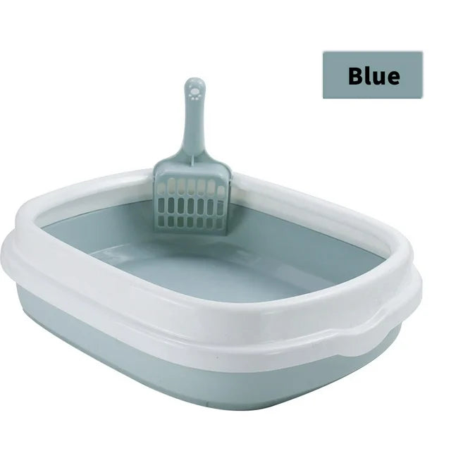 Happy Puss Open Cat Litter Box – High Sides + Scoop