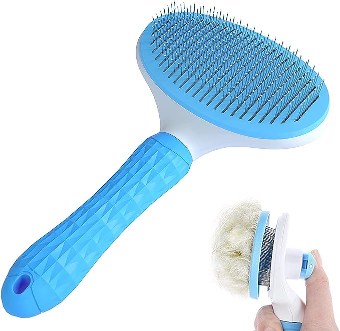 Happy Puss Pet Grooming Brush – Self-Cleaning Dog & Cat Comb