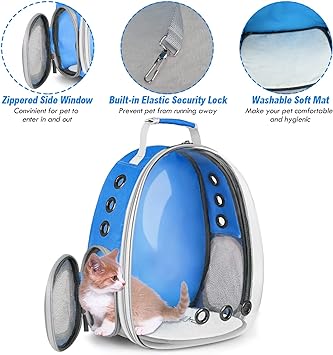 Happy Puss Transparent Pet Carrier Backpack – Space Capsule for Cats and Small Dogs