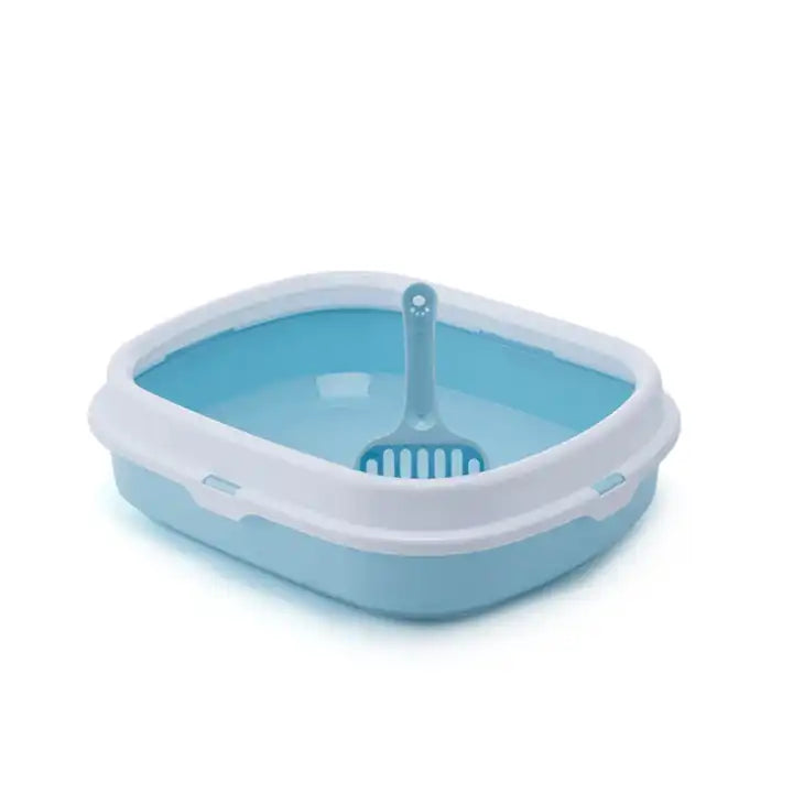 Happy Puss Open Cat Litter Box – High Sides + Scoop