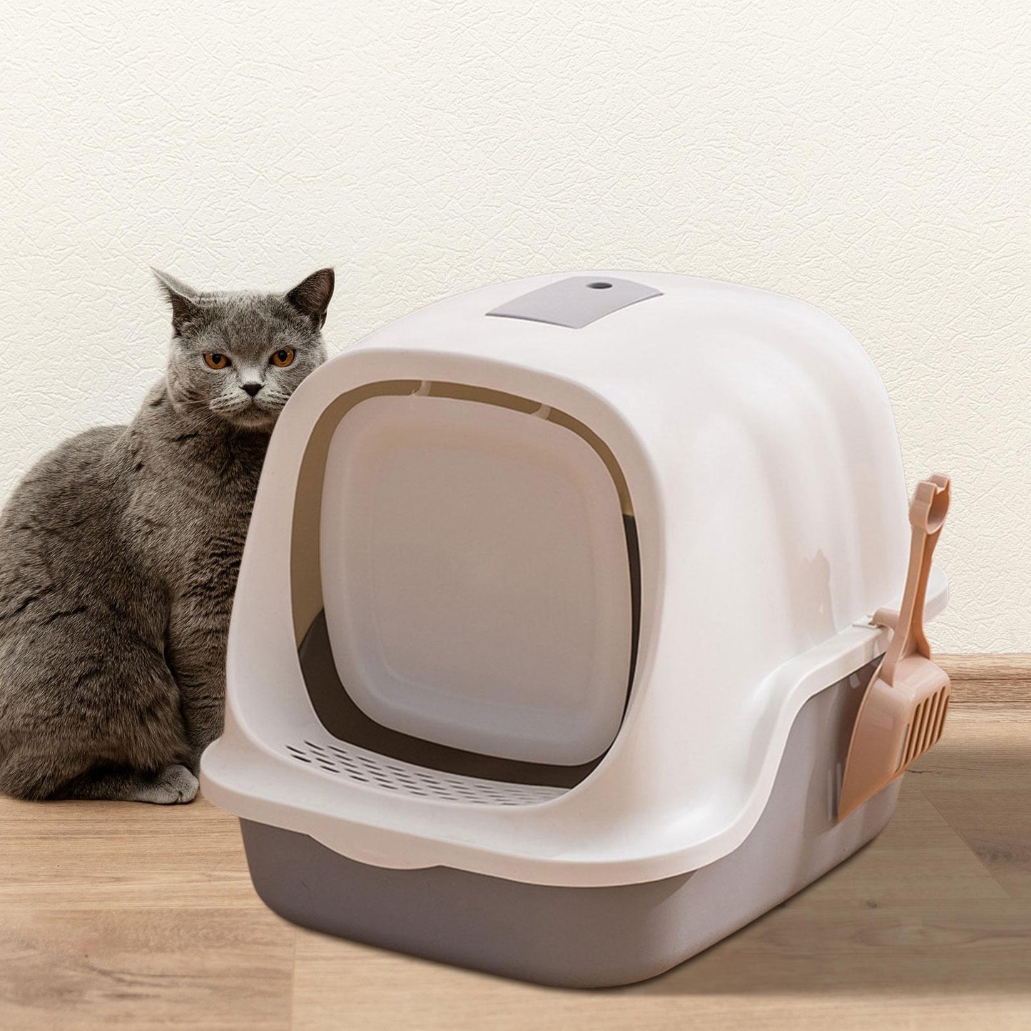 Happy Puss Enclosed Cat Litter Box with Scoop – Odor Control | Free Delivery