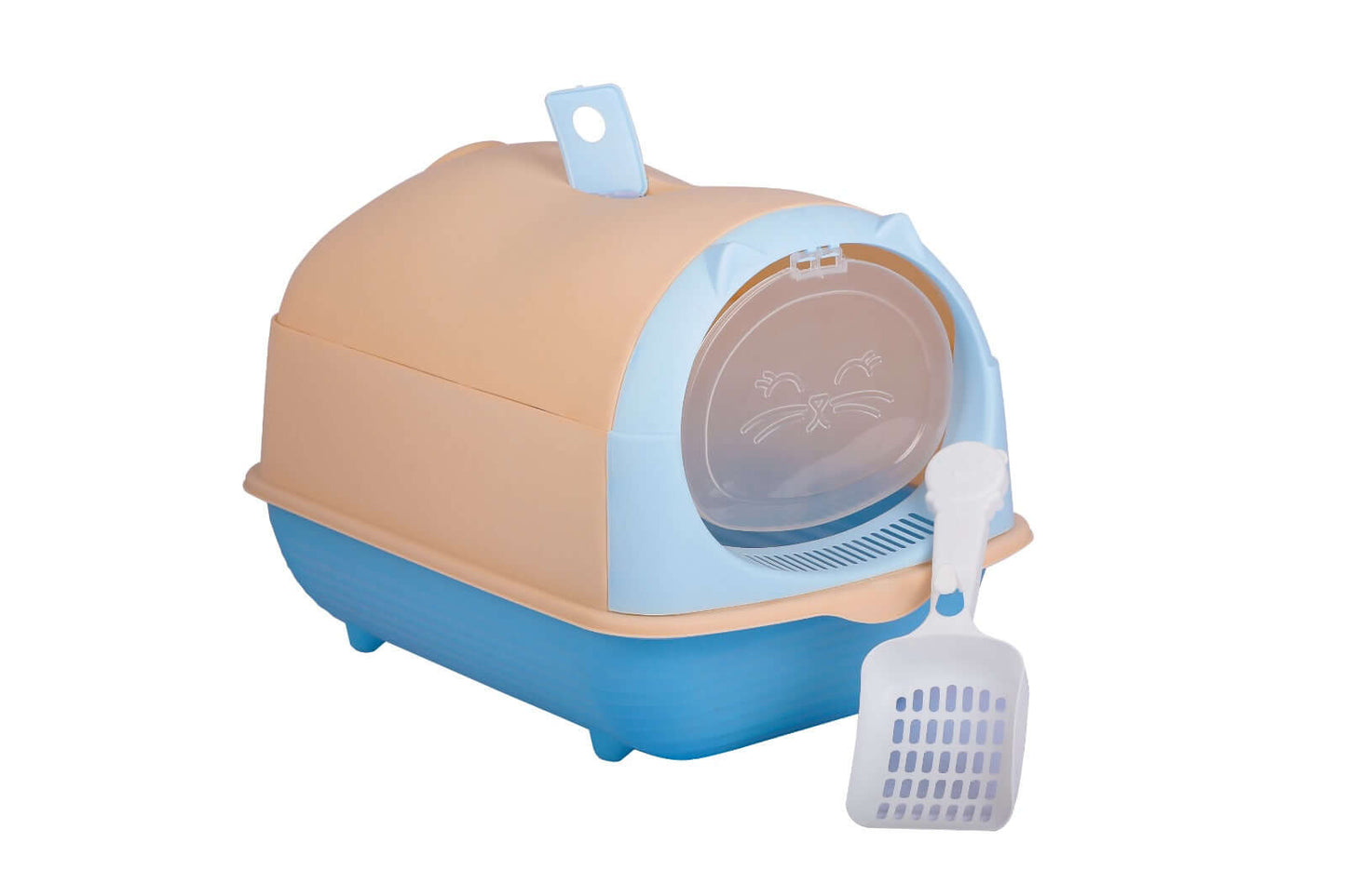 Happy Puss Enclosed Cat Litter Box – Large Covered Litter Tray with Odor Control & Easy Cleaning