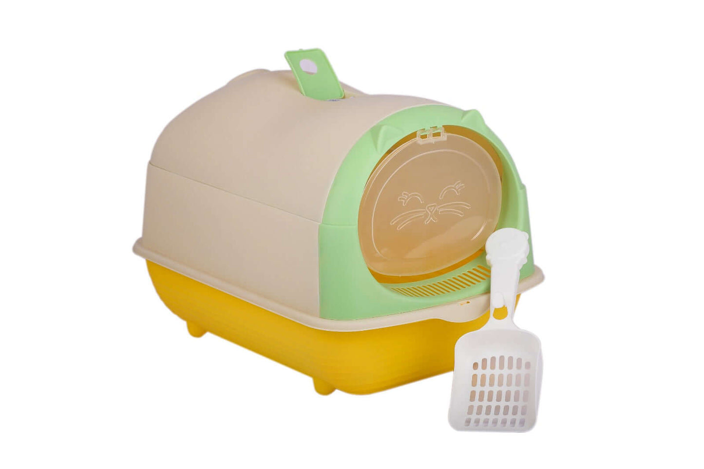 Happy Puss Enclosed Cat Litter Box – Large Covered Litter Tray with Odor Control & Easy Cleaning