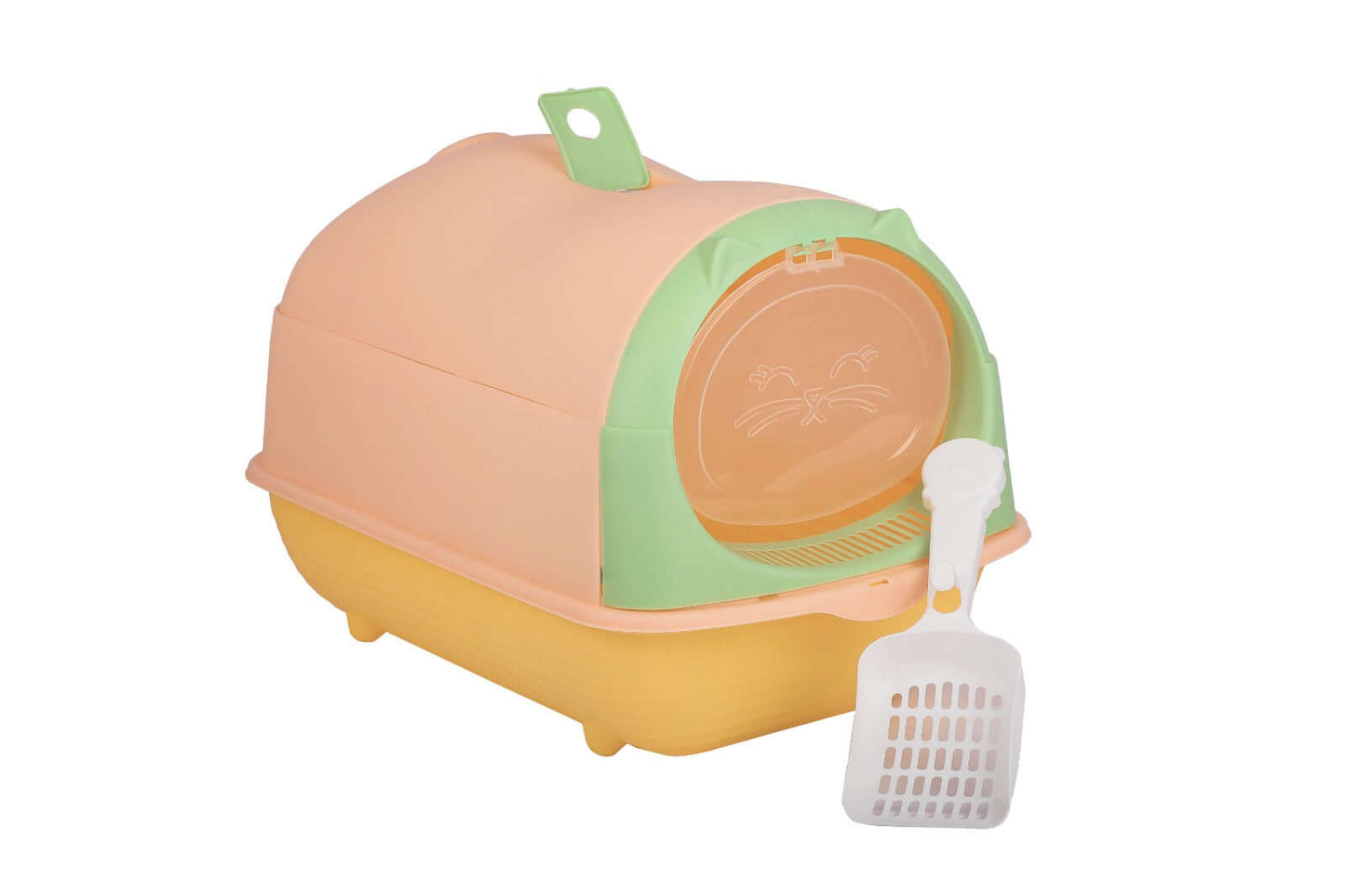 Happy Puss Enclosed Cat Litter Box – Large Covered Litter Tray with Odor Control & Easy Cleaning