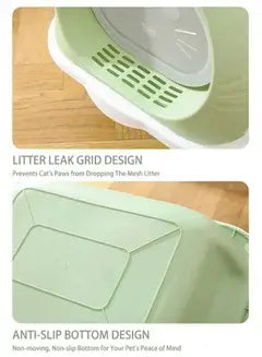 Happy Puss Enclosed Cat Litter Box – Large Covered Litter Tray with Odor Control & Easy Cleaning