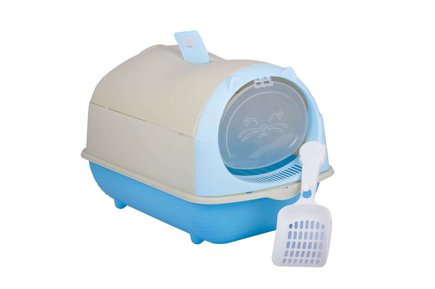 Happy Puss Enclosed Cat Litter Box – Large Covered Litter Tray with Odor Control & Easy Cleaning