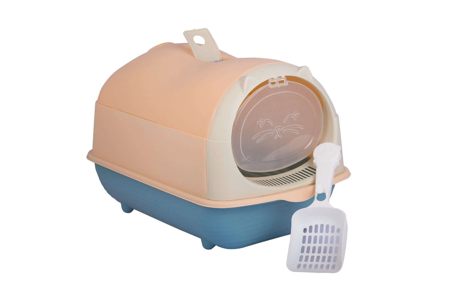 Happy Puss Enclosed Cat Litter Box – Large Covered Litter Tray with Odor Control & Easy Cleaning