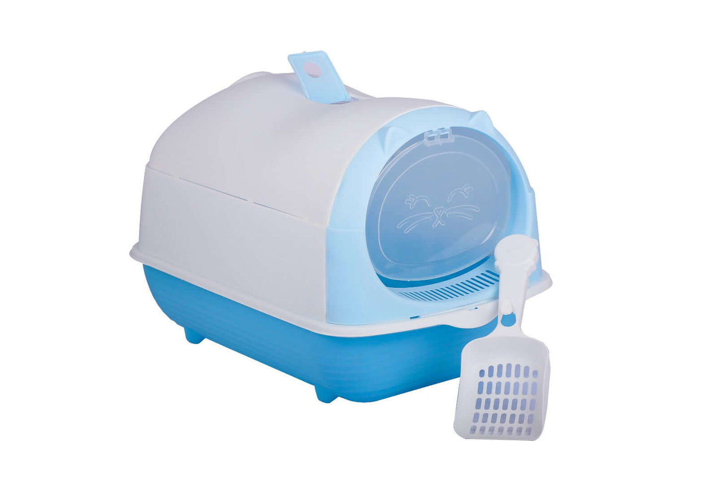 Happy Puss Enclosed Cat Litter Box – Large Covered Litter Tray with Odor Control & Easy Cleaning