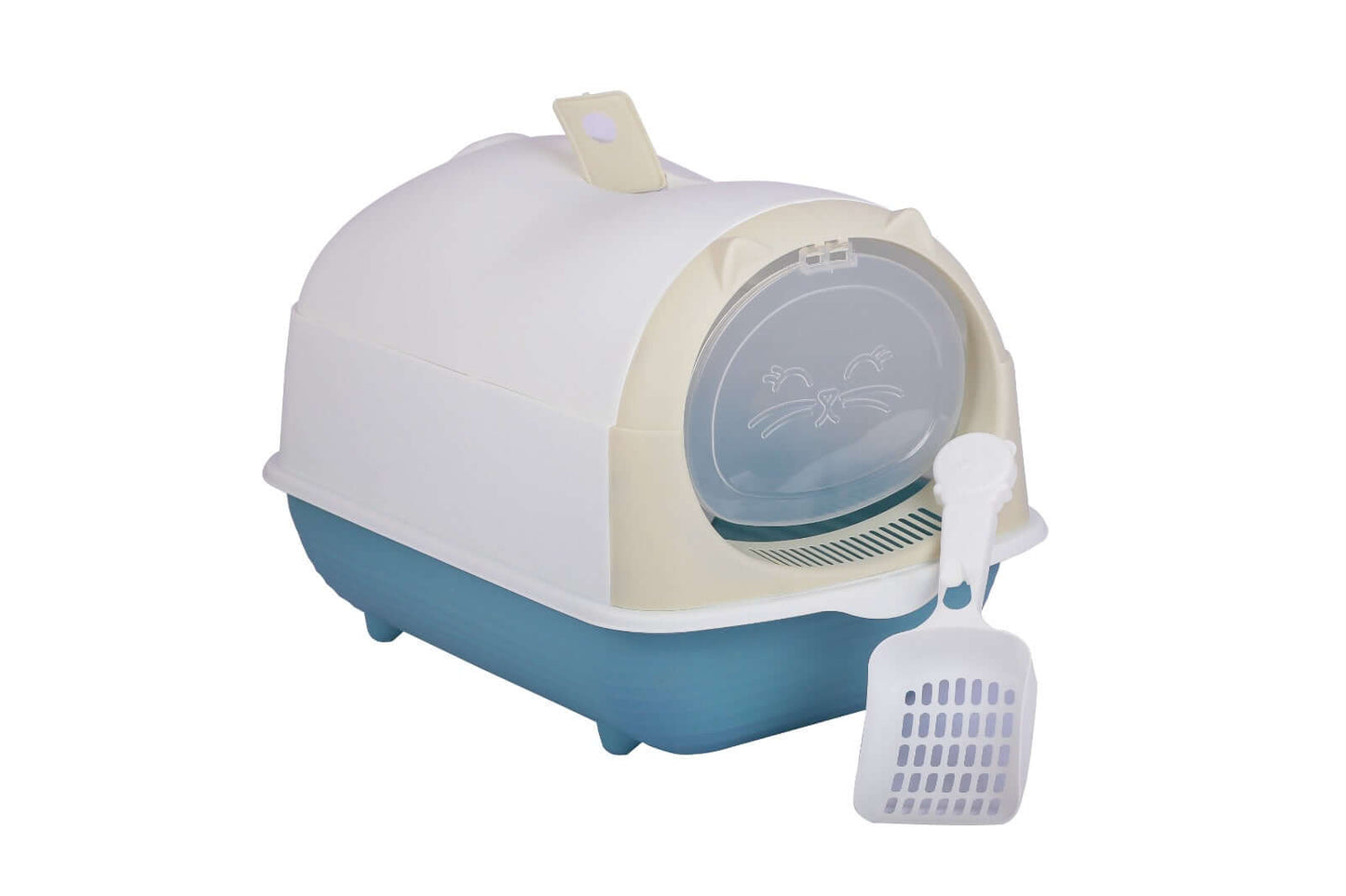 Happy Puss Enclosed Cat Litter Box – Large Covered Litter Tray with Odor Control & Easy Cleaning