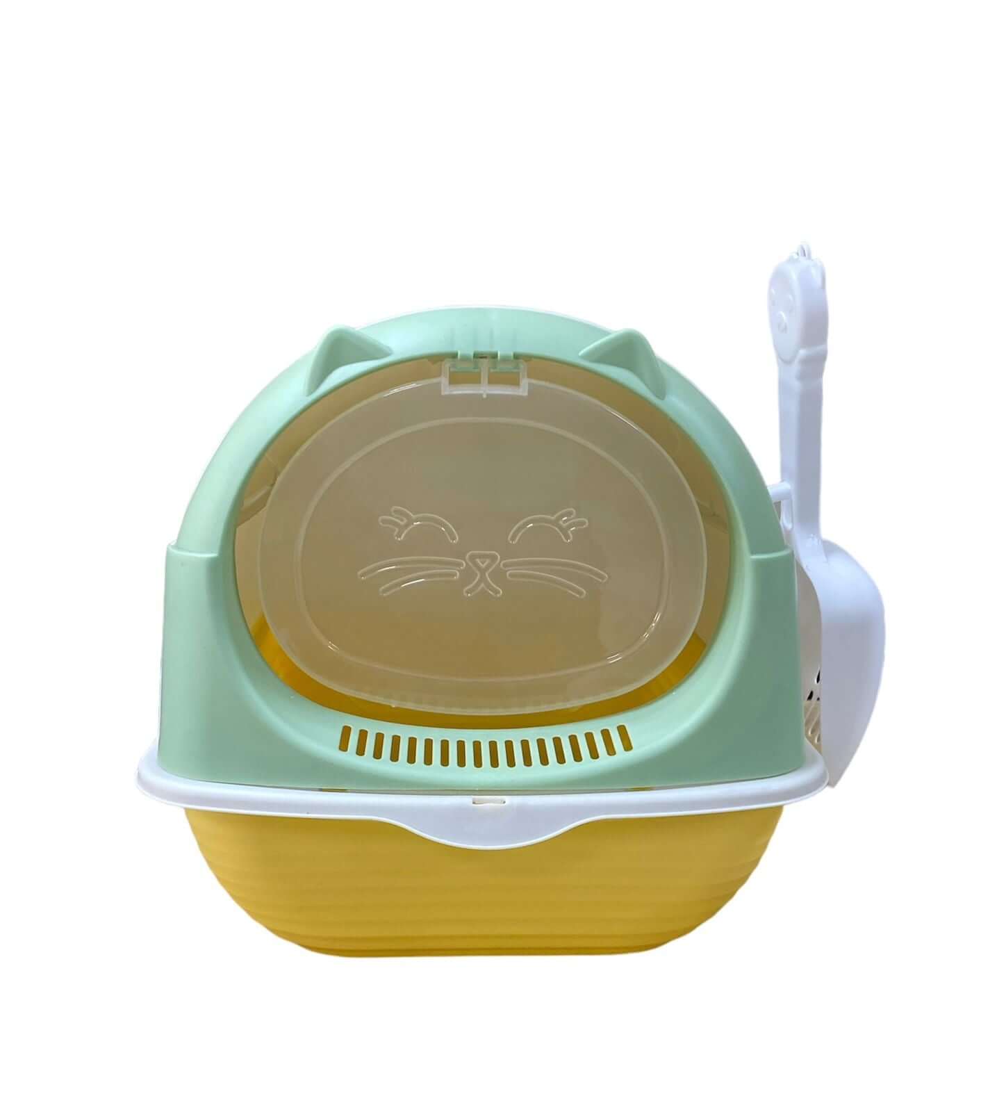Happy Puss Enclosed Cat Litter Box – Large Covered Litter Tray with Odor Control & Easy Cleaning