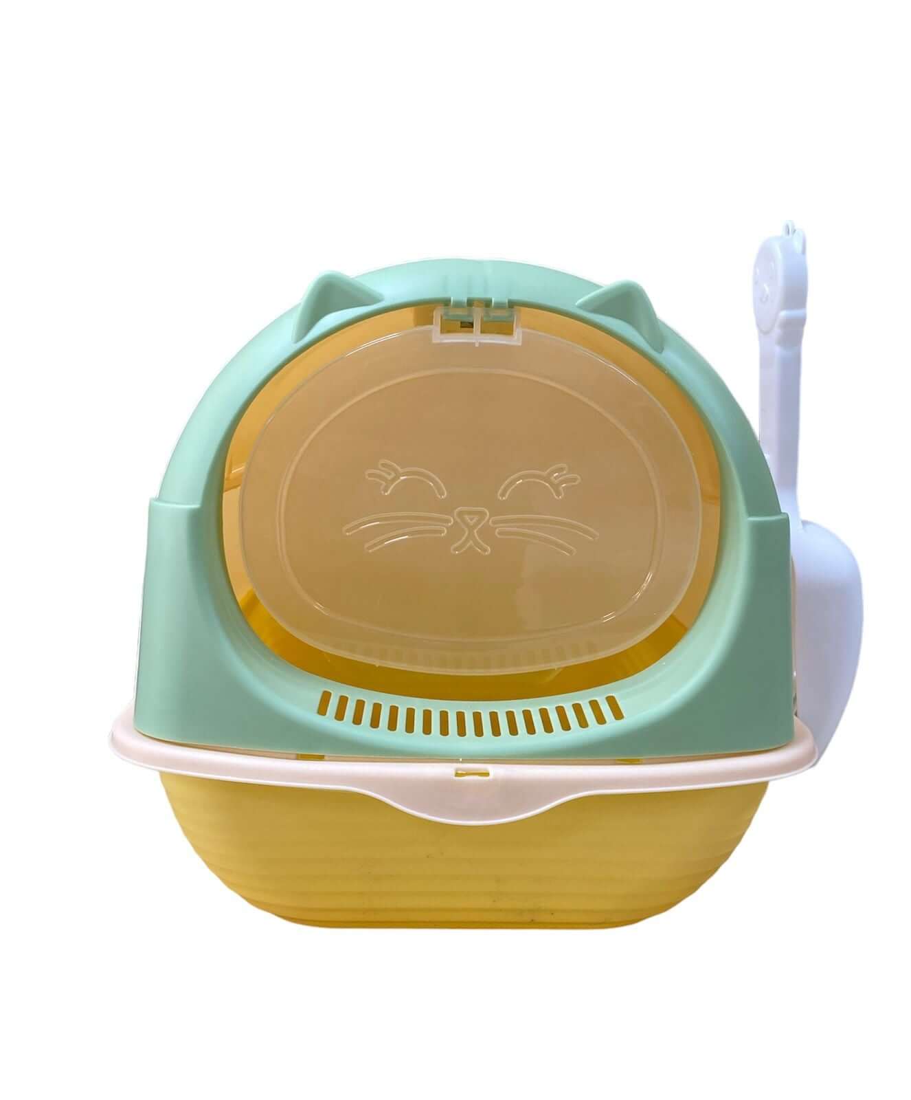 Happy Puss Enclosed Cat Litter Box – Large Covered Litter Tray with Odor Control & Easy Cleaning