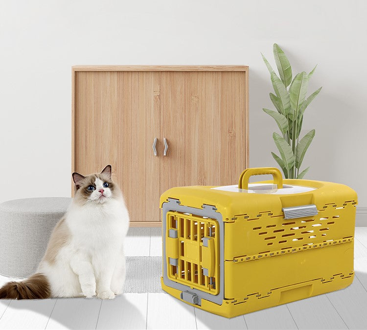 Happy Puss Collapsible Pet Carrier – Foldable Travel Crate for Cats & Dogs | Airline Approved | Free Delivery