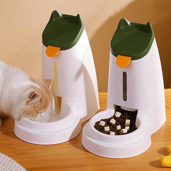 Happy Puss 2-in-1 Pet Feeder & Water Dispenser – Gravity Feeding System