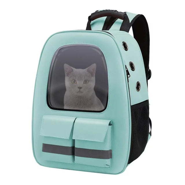 Happy Puss Pet Carrier Backpack – Breathable Travel Bag for Cats & Dogs – Adjustable & Comfortable