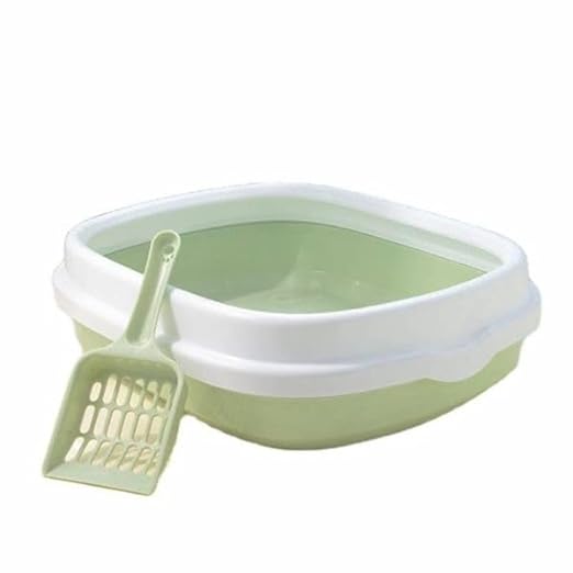 Happy Puss Open Cat Litter Box – High Sides + Scoop