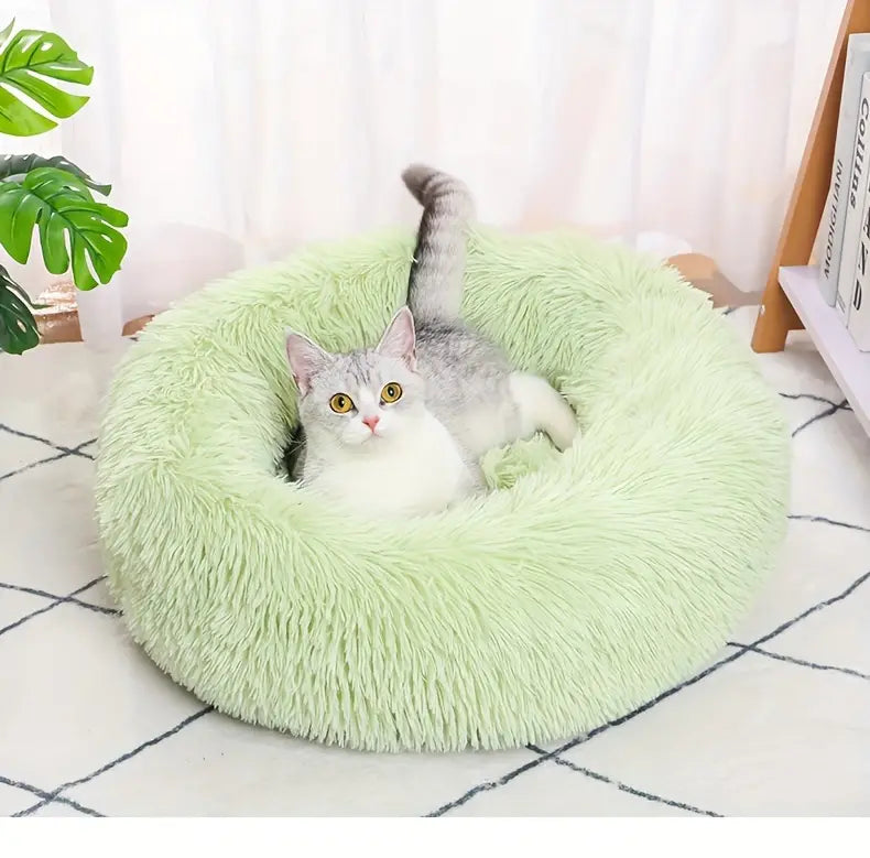 Happy Puss Soft Pet Bed – Round Calming Nest for Cats & Dogs | Multiple Sizes | Free Delivery