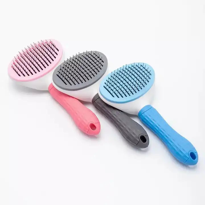 Happy Puss Pet Grooming Brush – Self-Cleaning Dog & Cat Comb