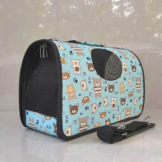 Happy Puss Outdoor Pet Carrier Bag – Breathable & Foldable Travel Handbag for Cats and Dogs