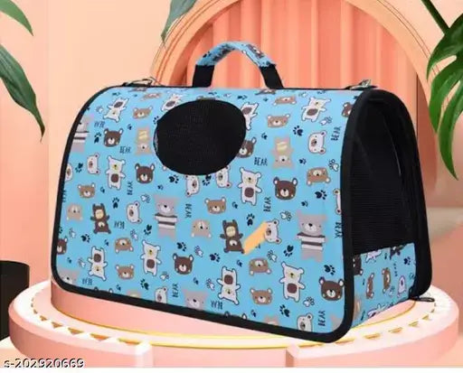 Happy Puss Outdoor Pet Carrier Bag – Breathable & Foldable Travel Handbag for Cats and Dogs