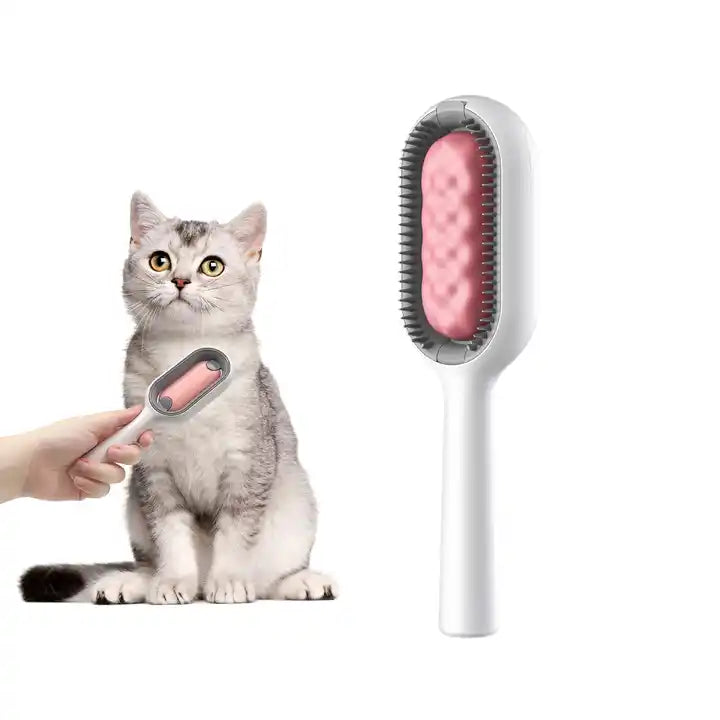 Happy Puss Pet Grooming Brush – 3-in-1 Deshedding & Massage Tool for Cats & Dogs | Free Delivery