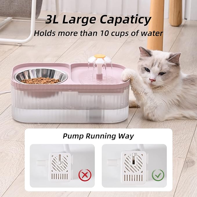 Happy Puss 2-in-1 Pet Water Fountain & Feeder – 3L Automatic Dispenser | Free Delivery