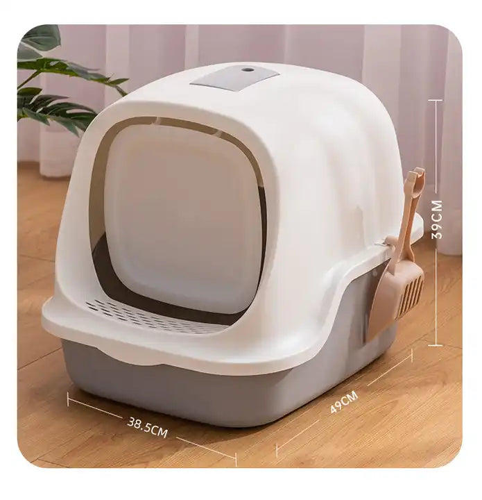 Happy Puss Enclosed Cat Litter Box with Scoop – Odor Control | Free Delivery