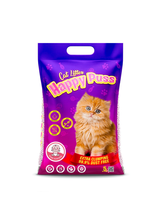Happy Puss Clumping Cat Litter 5L – Low Dust, Odor Control – Free UAE Delivery