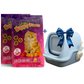 Happy Puss Cat Litter Bundle – 2×20L Clumping Litter + Free Large Enclosed Litter Box (with Scoop)