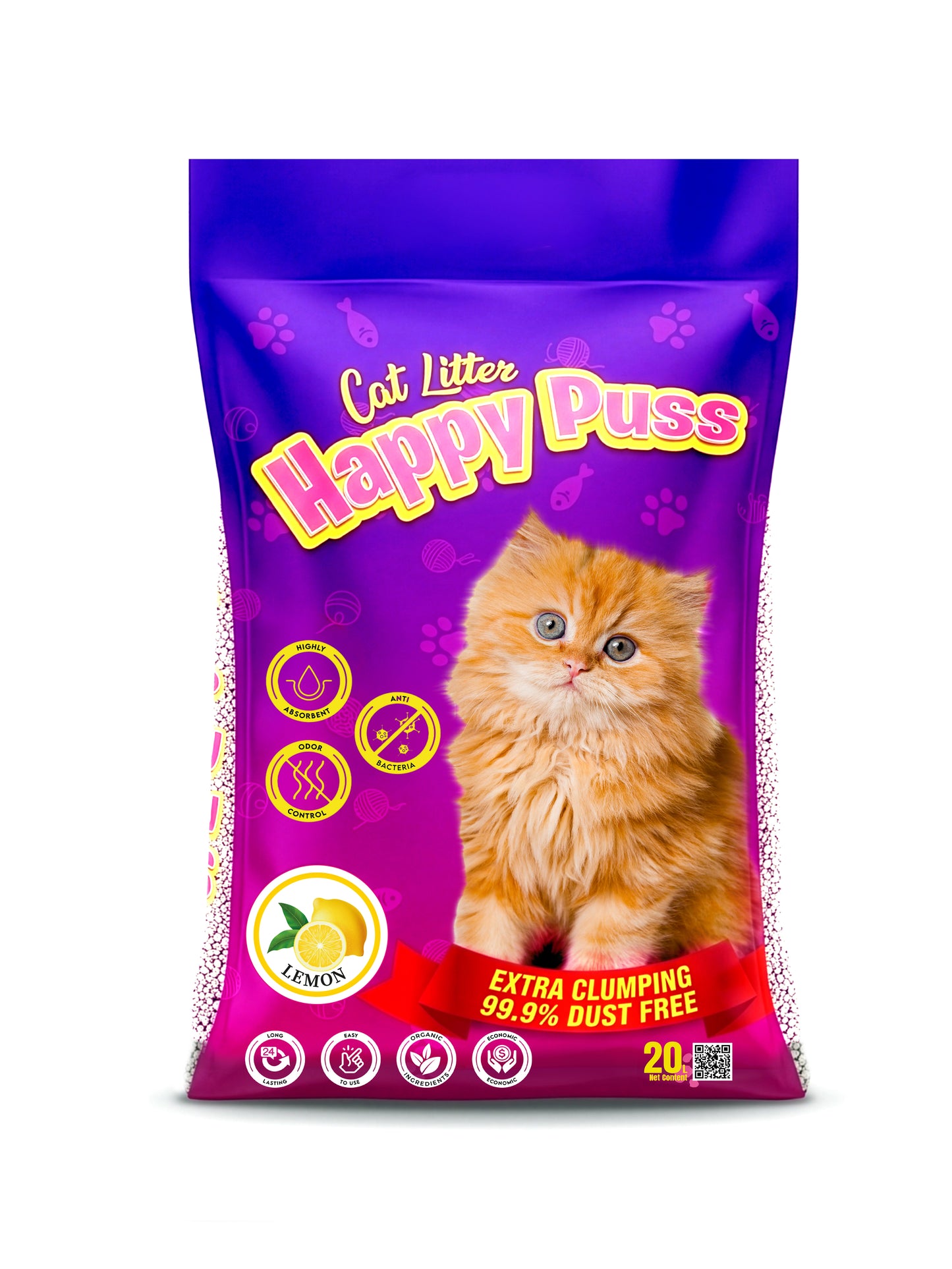 Happy Puss Clumping Cat Litter 20L – Low Dust, Odor Control – Free UAE Delivery