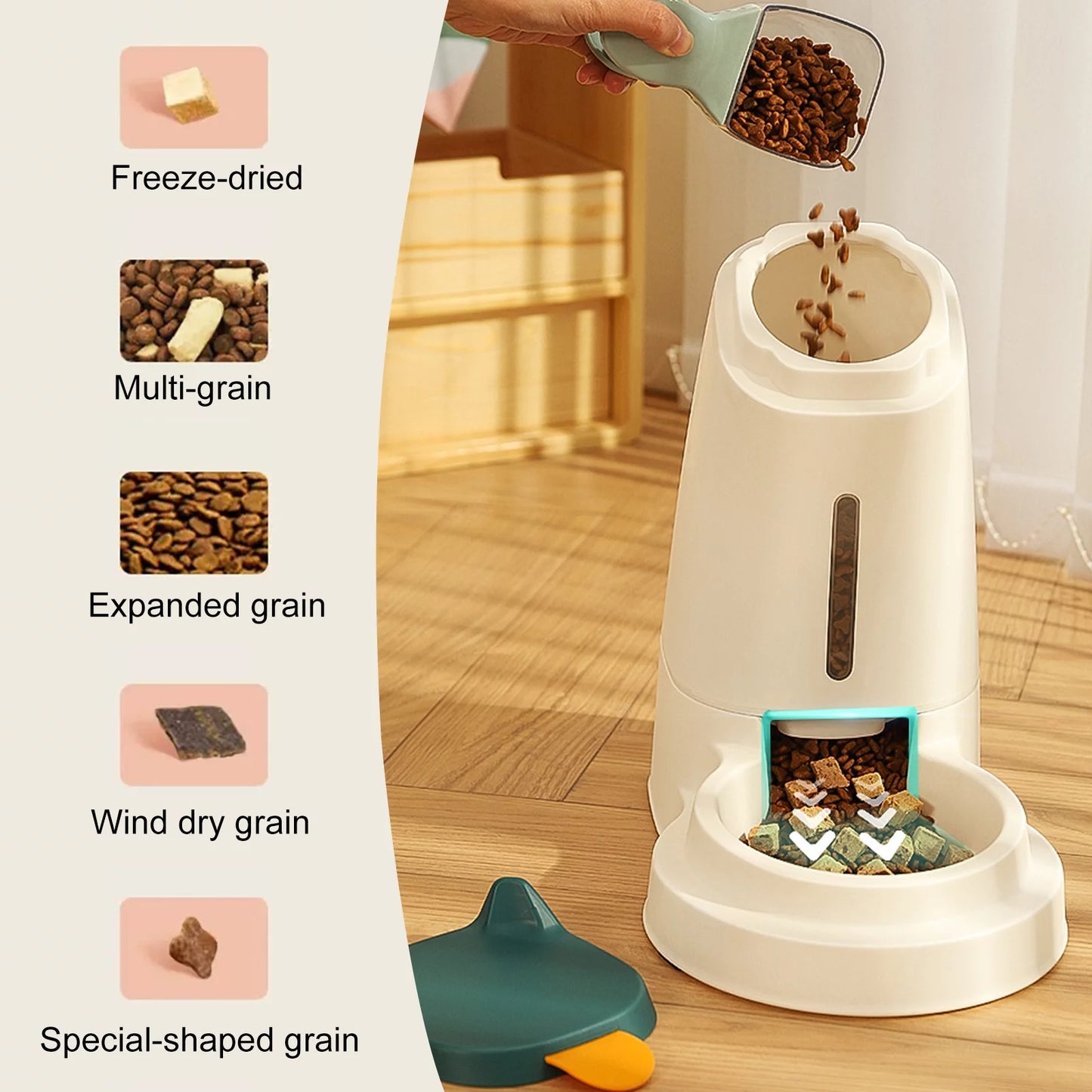 pet feeder and Water Dispenser 2-in 1-feed gravity type